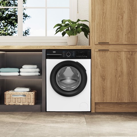 Beko b300 BMWG9149DB lavatrice Caricamento frontale 9 kg 1351 Giri/min Nero, Bianco