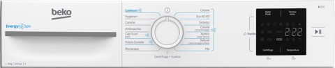 Beko b300 BMWRU3821W Lavatrice 8kg, Classe A, 1200giri, colore bianco, tecnologia EnergySpin™, cassetto detersivo autopulente
