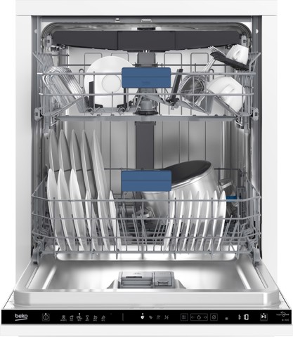 Beko b300 Lavastoviglie a scomparsa totale 60 cm, Classe D, 44dBA, 15 coperti, 6 programmi, Cerniere Sliding