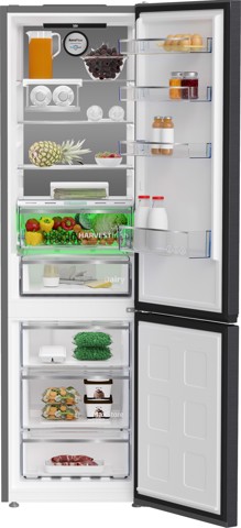 Beko B5RCNE406LXBRW frigorifero con congelatore Libera installazione 355 L C Nero, Acciaio inossidabile