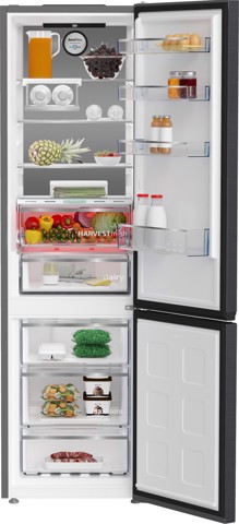 Beko B5RCNE406LXBRW frigorifero con congelatore Libera installazione 355 L C Nero, Acciaio inossidabile