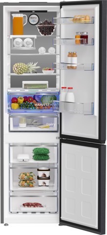 Beko B5RCNE406LXBRW frigorifero con congelatore Libera installazione 355 L C Nero, Acciaio inossidabile