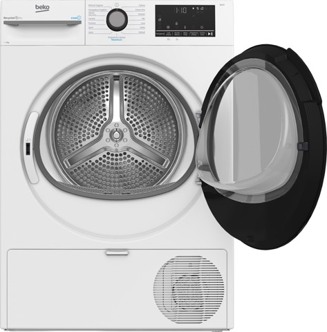 Beko BMGT491SBI_IT 9kg, Classe C, motore inverter, Display digitale, funzione a vapore SteamCure™, colore Bianco, oblò Nero
