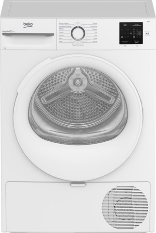 Beko BMT491WI_IT, Asciugatrice 9kg, Classe C, Linea Estetica NX, motore inverter, Display digitale, colore Bianco, oblò Bianco