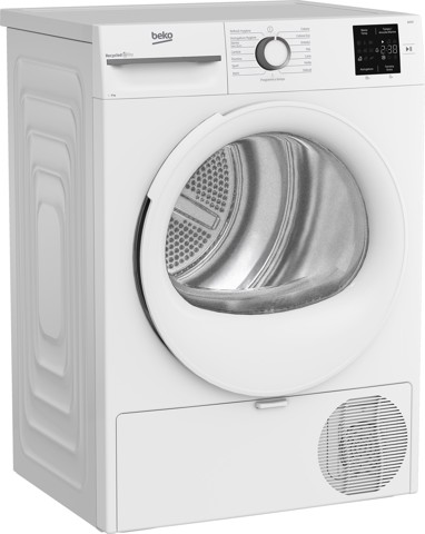 Beko BMT491WI_IT, Asciugatrice 9kg, Classe C, Linea Estetica NX, motore inverter, Display digitale, colore Bianco, oblò Bianco