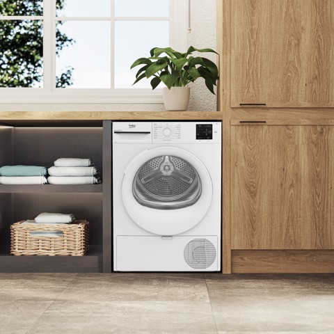 Beko BMT83EW Slim 8kg, Classe D, Linea Estetica NX, motore asincrono, Display digitale, colore Bianco, oblò Bianco