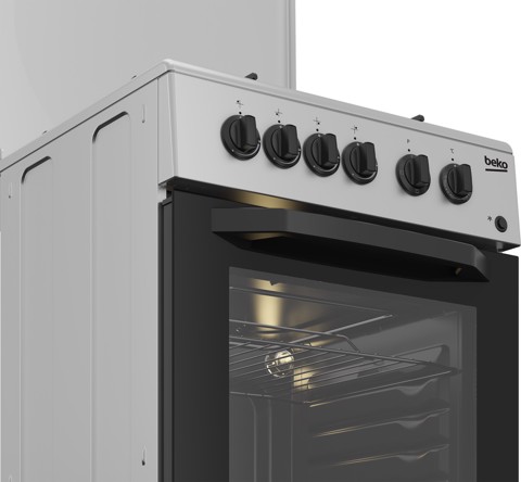 Beko CSS42014FS cucina A Elettrico Gas Nero, Argento
