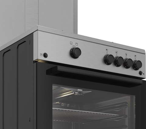 Beko FBG62010DX cucina a libera installazione inox, 60x60cm, piano gas, forno a gas, grill a gas, 64Lt, Сlasse A