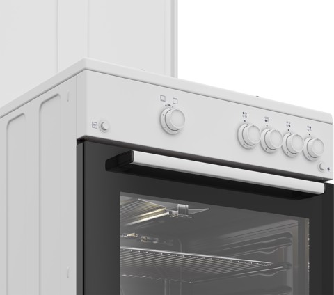 Beko Forno a Gas,coperchio in metallo, ventilazione tangenziale, Classe A, Bianco