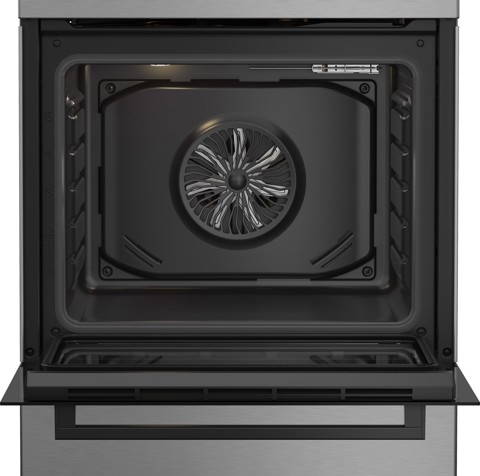 Beko Forno Elettrico Ventilato con Grill Elettrico e Timer,coperchio in vetro, ventilazione tangenziale, Classe A, Inox