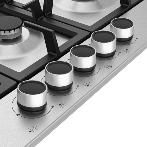 Beko HIAL75225SXE piano cottura Acciaio inossidabile Da incasso 75 cm Gas 5 Fornello(i)