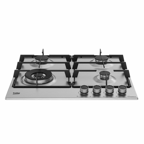 Beko HIAW64224SXE: Piano a Gas con PractiClean, 3 Bruciatori + 1 Wok, 60 cm