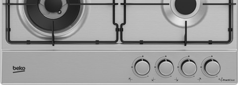 Beko HIAW64224SXE: Piano a Gas con PractiClean, 3 Bruciatori + 1 Wok, 60 cm