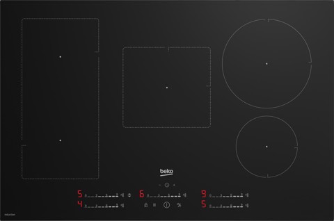 Beko HII85720UFT piano cottura Nero Da incasso 80 cm Piano cottura a induzione 5 Fornello(i)