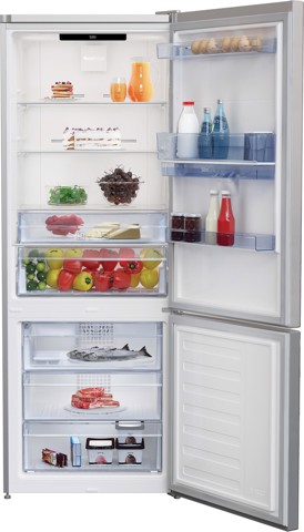 Beko RCNE560E40DSN frigorifero con congelatore Libera installazione 497 L E Argento