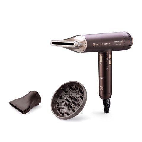 Bellissima Ceramisonic Asciugacapelli, Motore Digitale ad alta velocità, ultraleggero, con tecnologia Tecnologia Ion Ceramic Hi-Pro, ioni, 3 velocità, 3 temperature, Impostazione Gentle Dry, Modalità Silent, 1700W