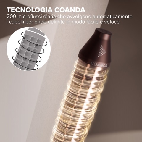 Bellissima Prodigy, modellatore ad aria calda, styler, tecnologia Ion-Ceramic, tecnologia Coanda, motore digitale, controllo del calore, filtro autopulente, 3 temperature, 1200 W, 6 accessori