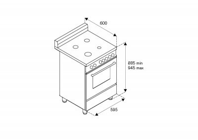 Bertazzoni La Germania Americana AMN664GVIT cucina Gas Combi Rosso