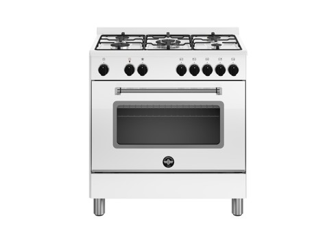 Bertazzoni La Germania Americana AMN855EBV/24 cucina Elettrico Gas Nero, Acciaio inox A