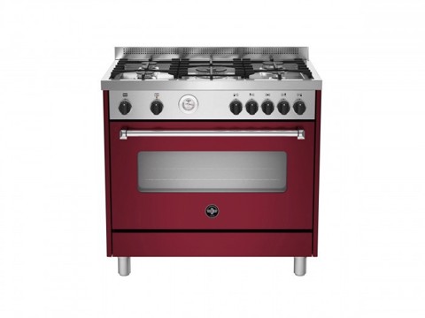 Bertazzoni La Germania Americana AMN965EVIT cucina Elettrico Gas Bordeaux, Acciaio inox