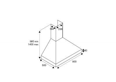 Bertazzoni La Germania K90AMHNEA/19 cappa aspirante Cappa aspirante a parete Nero, Acciaio inossidabile 800 m³/h A
