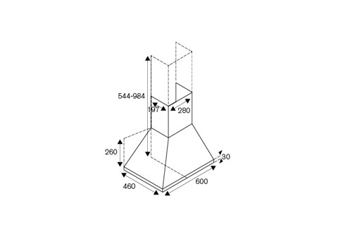 Bertazzoni La Germania KPL60PLAG1NEA cappa aspirante Cappa aspirante a parete Nero 600 m³/h A