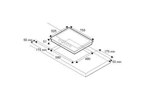 Bertazzoni La Germania P755CLAGGN piano cottura Nero Da incasso Gas 5 Fornello(i)