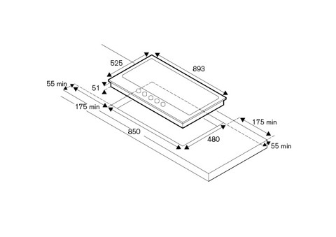 Bertazzoni La Germania P905LLAGGN piano cottura Nero Da incasso Gas 5 Fornello(i)