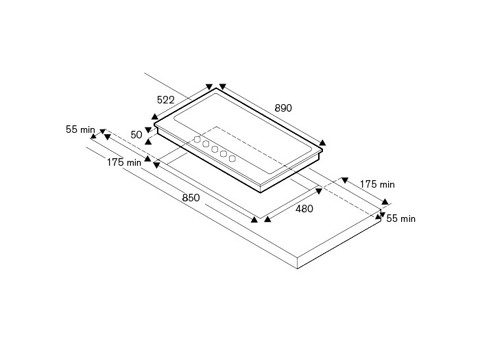 Bertazzoni La Germania P905LLAGX piano cottura Acciaio inossidabile Da incasso Gas 5 Fornello(i)