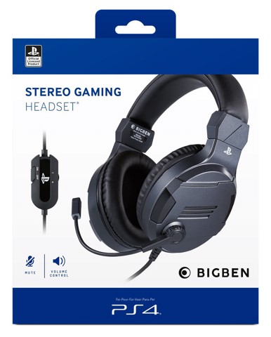 BIG BEN PS4OFHEADSETV3TITAN cuffia e auricolare Cablato A Padiglione Gaming Titanio
