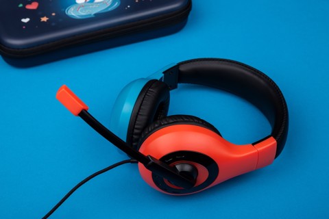 Bigben Connected SWITCHHEADSETV1R+B cuffia e auricolare Cablato A Padiglione Gaming Blu, Rosso
