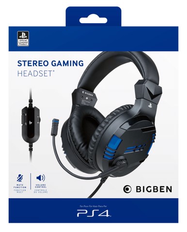 Bigben Interactive PS4OFHEADSETV3 cuffia e auricolare Cablato A Padiglione Gaming Nero, Blu