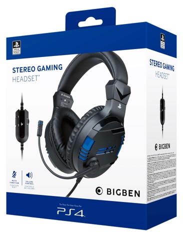 Bigben Interactive PS4OFHEADSETV3 cuffia e auricolare Cablato A Padiglione Gaming Nero, Blu