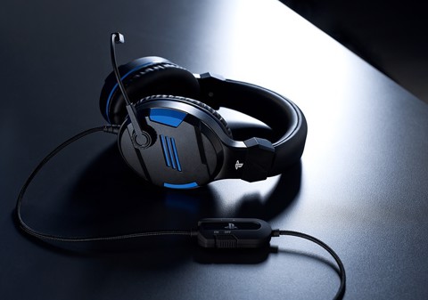 Bigben Interactive PS4OFHEADSETV3 cuffia e auricolare Cablato A Padiglione Gaming Nero, Blu