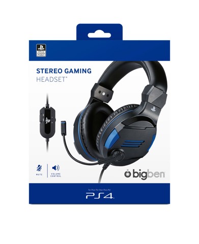 Bigben Interactive PS4OFHEADSETV3 cuffia e auricolare Cablato A Padiglione Giocare Nero, Blu