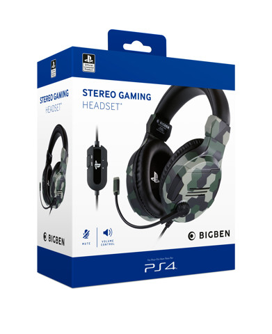 Bigben Interactive PS4OFHEADSETV3G cuffia e auricolare Padiglione auricolare Connettore 3.5 mm Mimetico