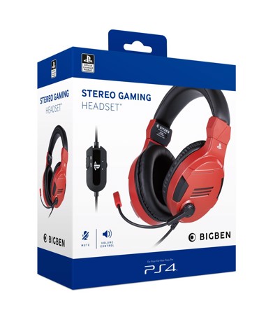 Bigben Interactive PS4OFHEADSETV3R cuffia e auricolare Cablato A Padiglione Gaming Rosso