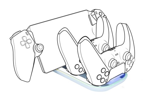 Bigben Interactive PS5TRIPLECHARGER accessorio di controller da gaming Base di ricarica