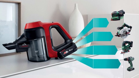 Bosch BCS711PET scopa elettrica Aspirapolvere a bastone Batteria Secco Senza sacchetto 0,3 L Nero, Rosso 3 Ah