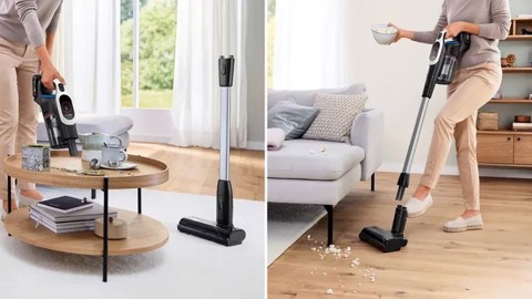 Bosch BCS931WBA Aspirapolvere ricaricabile, Unlimited 9, Bianco