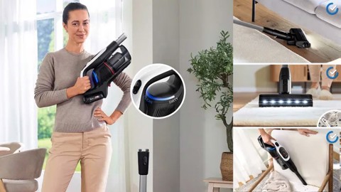 Bosch BCS931WBA Aspirapolvere ricaricabile, Unlimited 9, Bianco