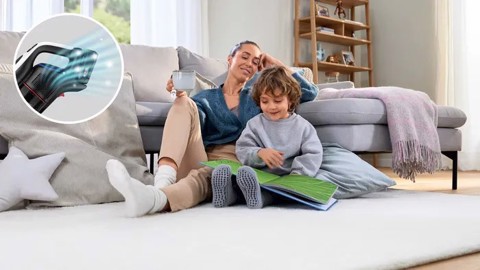 Bosch BCS931WBA Aspirapolvere ricaricabile, Unlimited 9, Bianco