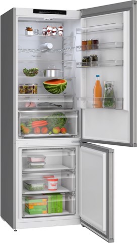 Bosch KGN492LCF Serie 4 Frigorifero Combinato da libera installazione 203 x 70 cm Metal look Classe C