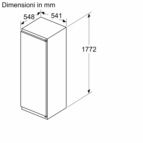 Bosch Serie 2 Frigorifero monoporta da incasso con congelatore, 177.5 x 56 cm