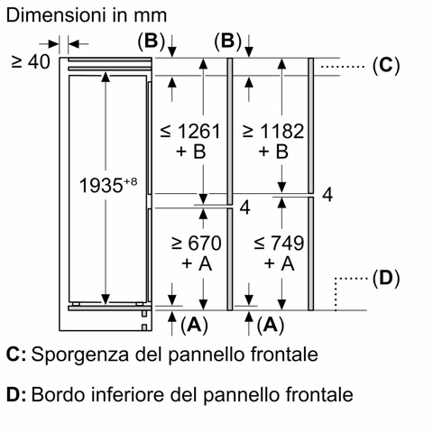 Bosch Serie 2 KBN965SE0 Frigorifero Combinato da incasso 193,5 x 69,1 cm Classe E