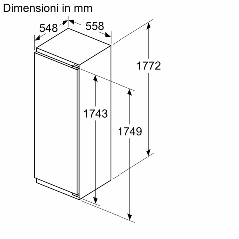 Bosch Serie 2 KIL82NSE0 Frigorifero Monoporta da incasso 177,2 x 54,1 cm Classe E