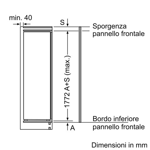 Bosch Serie 2 KIL82NSE0 Frigorifero Monoporta da incasso 177,2 x 54,1 cm Classe E
