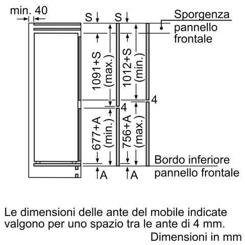 Bosch Serie 2 KIV865SE0 Frigorifero Combinato da incasso 177,2 x 54,1 cm Classe E