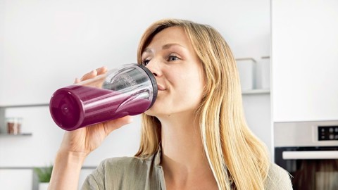 Bosch Serie 2 MMB2111M frullatore 0,6 L Frullatore per sportivi 450 W Nero, Acciaio inossidabile