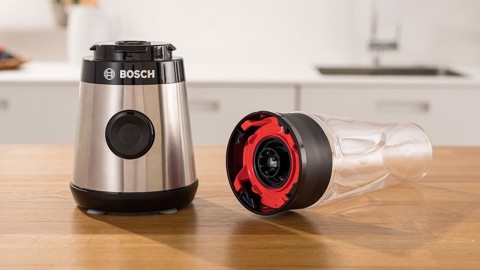 Bosch Serie 2 MMB2111M frullatore 0,6 L Frullatore per sportivi 450 W Nero, Acciaio inossidabile